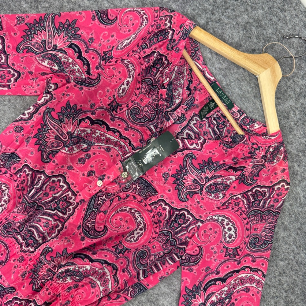 Lauren Ralph Lauren Pink Paisley Print Dress Size 2 NWT